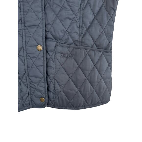 NWOT Barbour Blue Quilted Vest Womens Size 8 -Castle & Key Distillery Branded - Picture 4 of 7